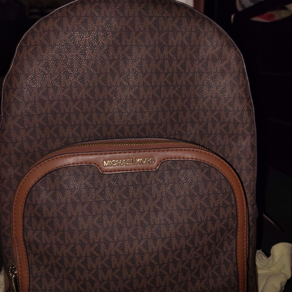 Michael Kors Brown Monogram Backpack